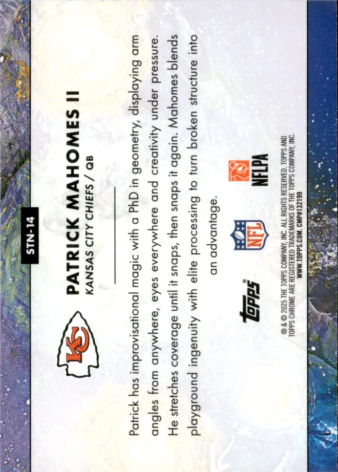 Patrick Mahomes II card back