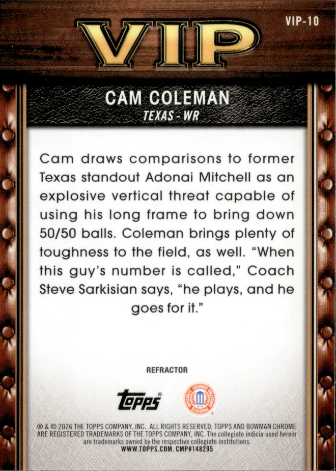 Cam Coleman card back