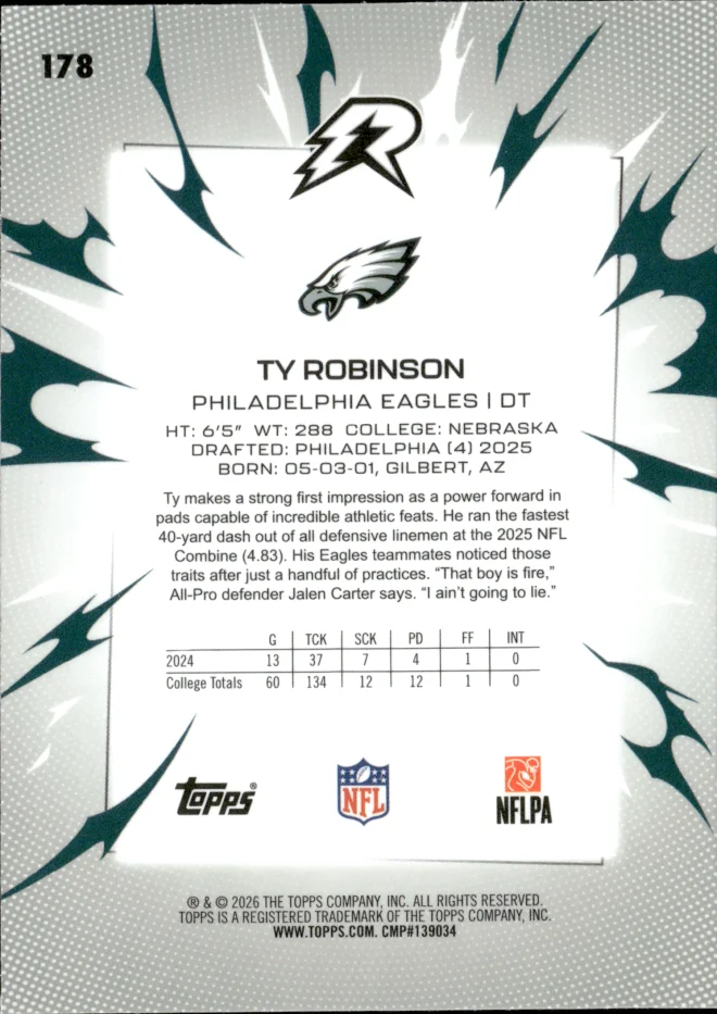Ty Robinson card back