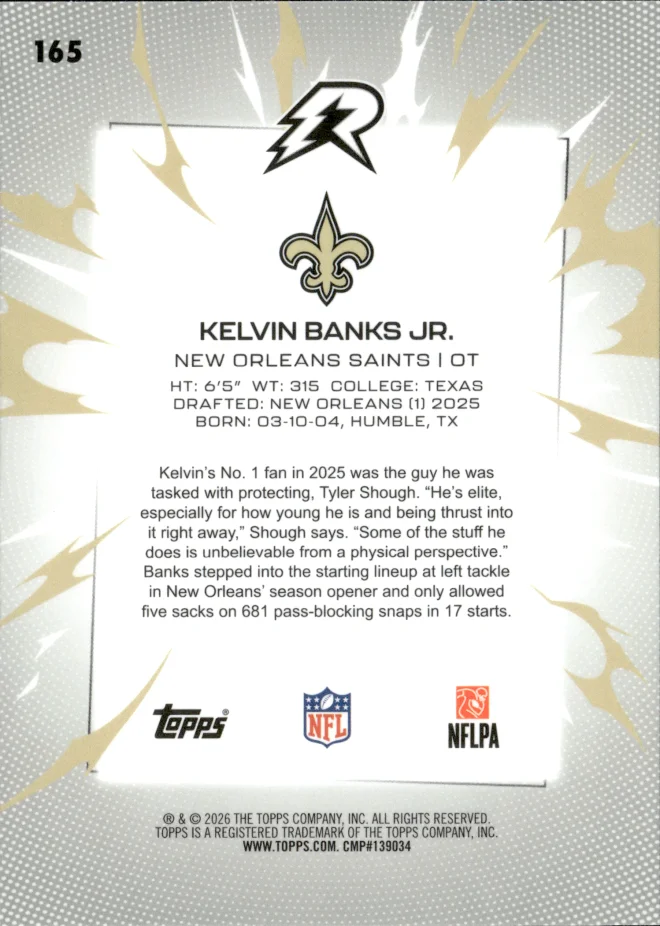 Kelvin Banks Jr. card back