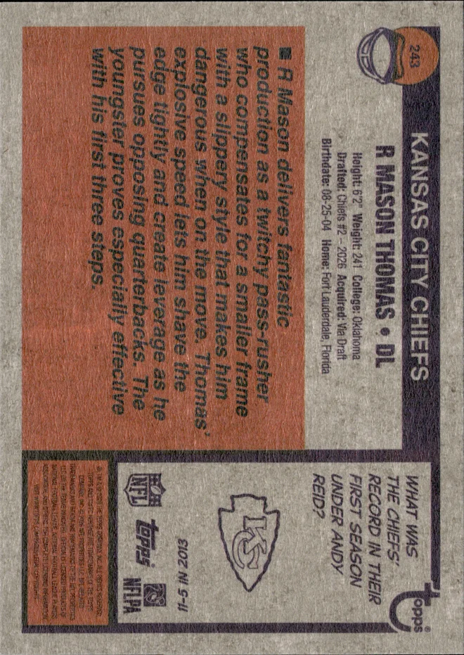 R Mason Thomas card back