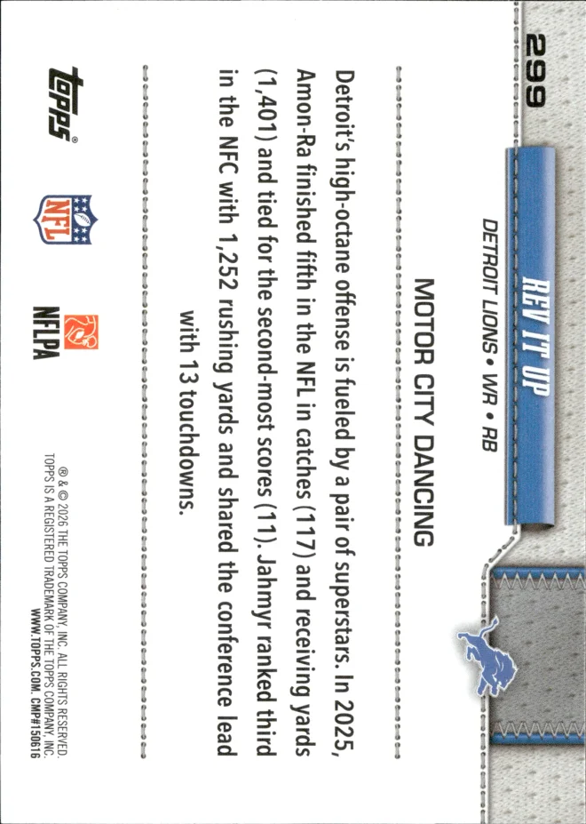 Amon-Ra St. Brown / Jahmyr Gibbs card back
