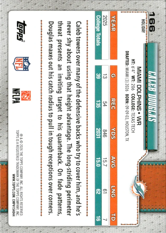 Caleb Douglas card back