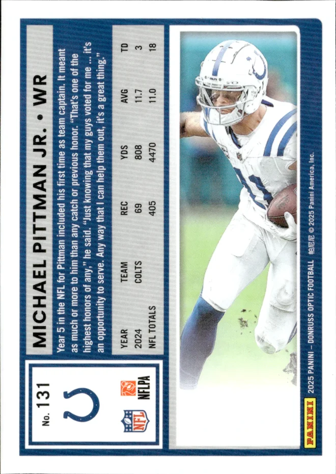 Michael Pittman Jr. card back