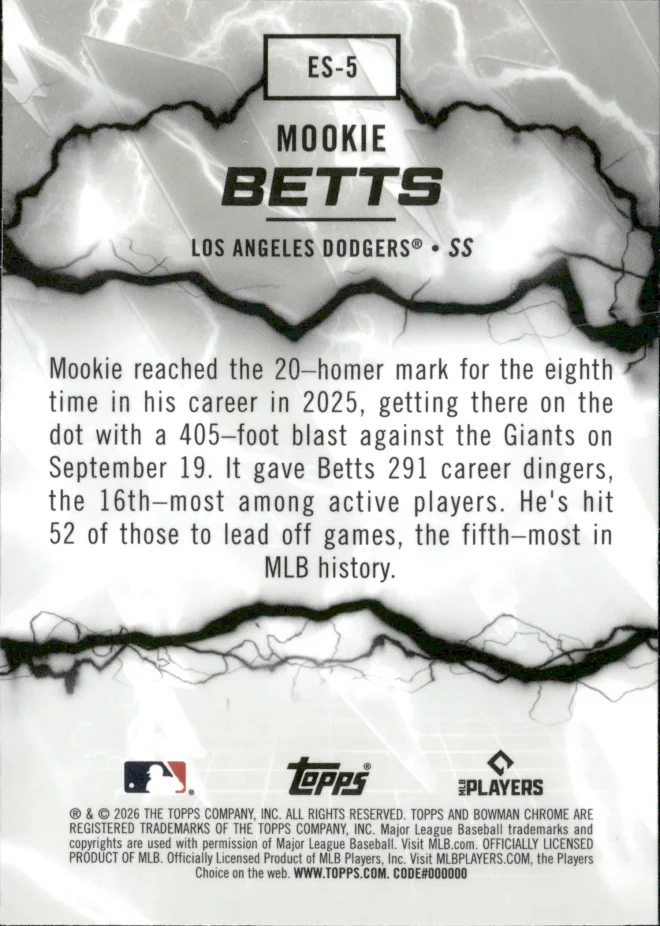 Mookie Betts card back