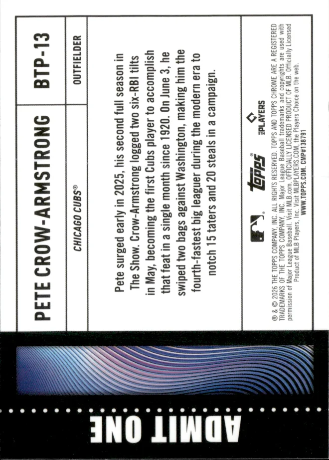 Pete Crow-Armstrong card back