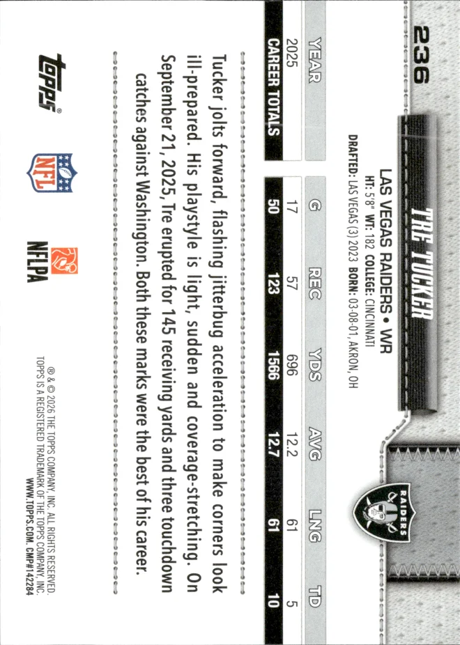 Tre Tucker card back