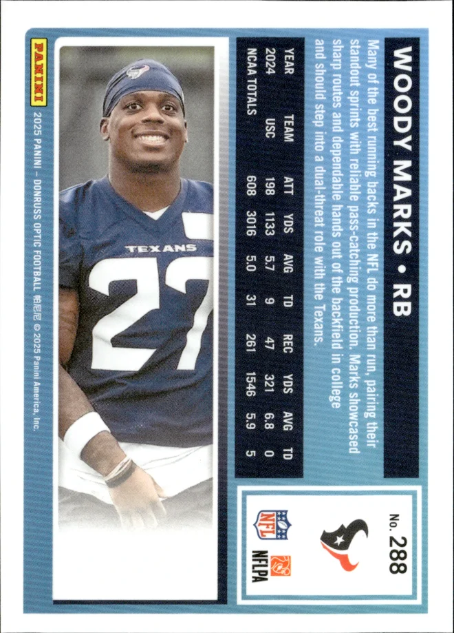Woody Marks card back