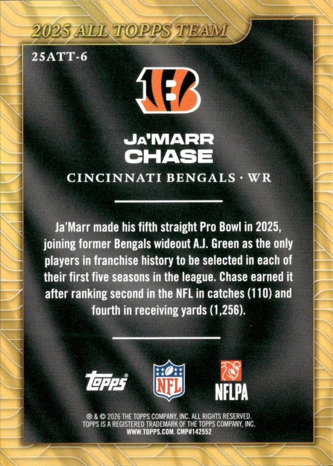 Ja'Marr Chase card back