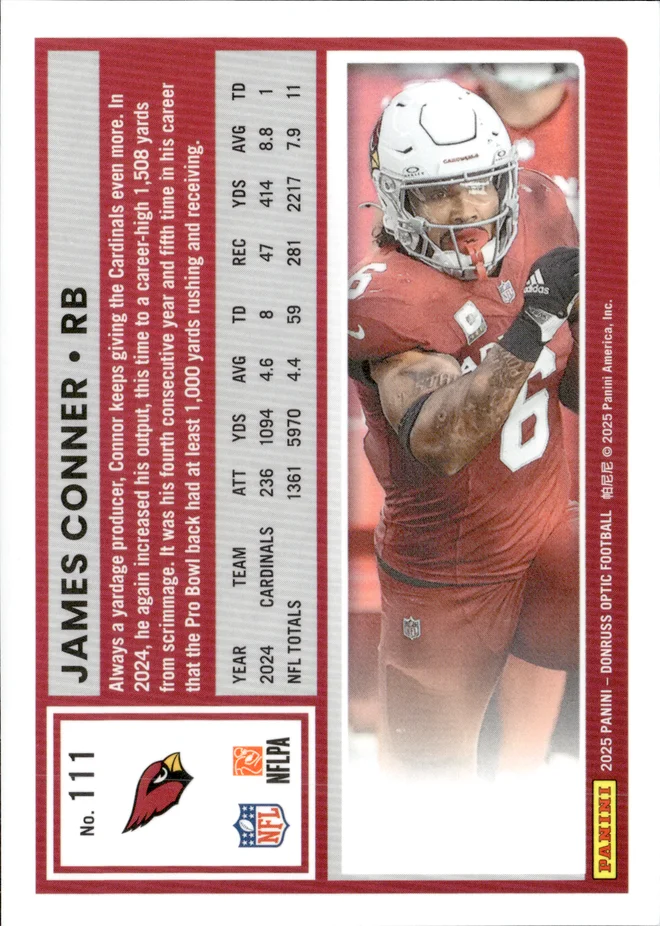 James Conner card back