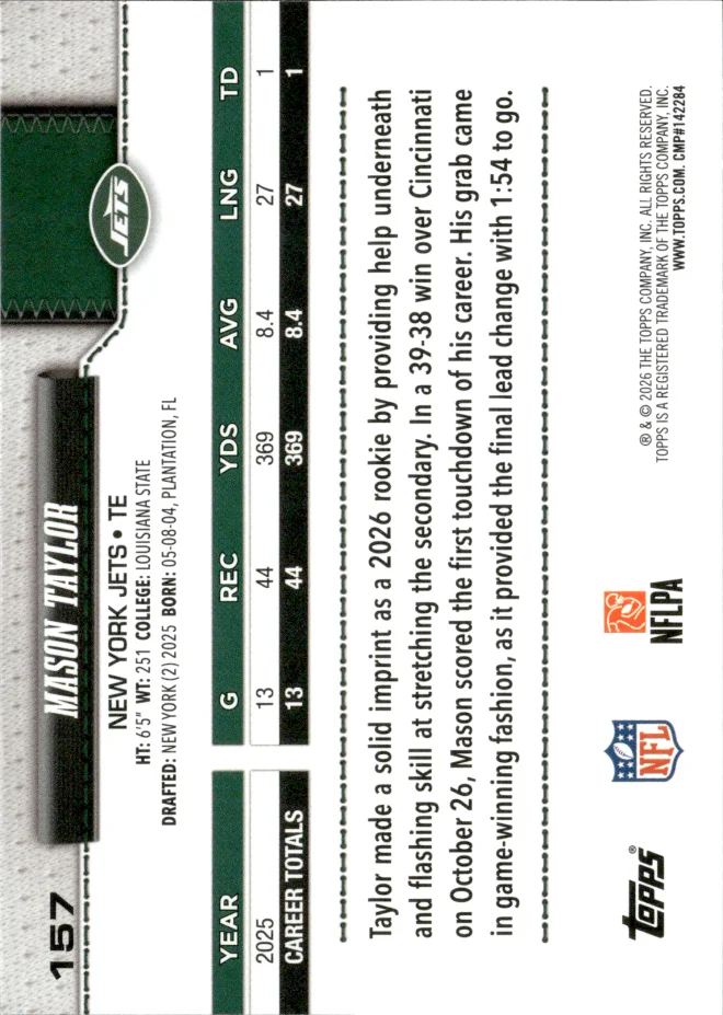 Mason Taylor card back