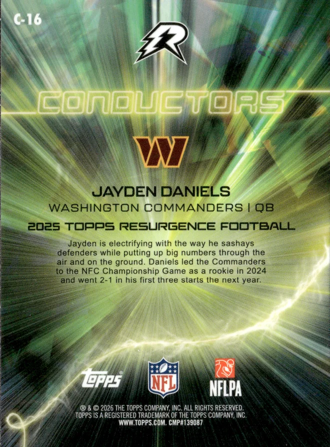 Jayden Daniels card back