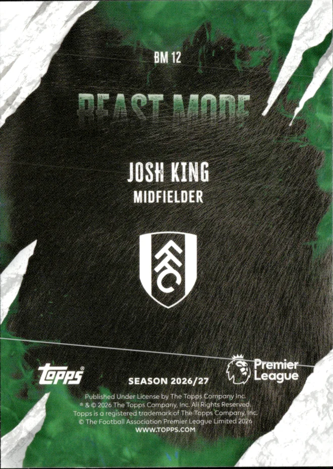 Josh King card back