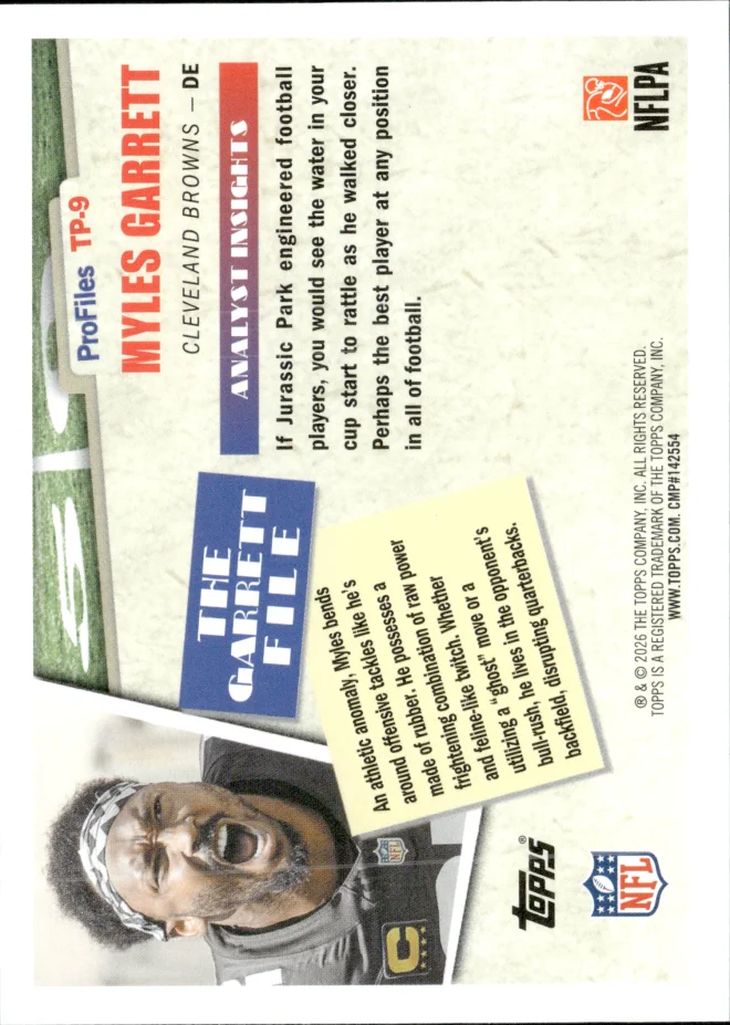 Myles Garrett card back