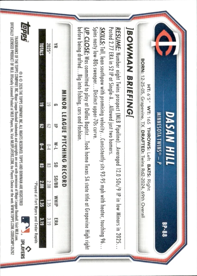 Dasan Hill card back