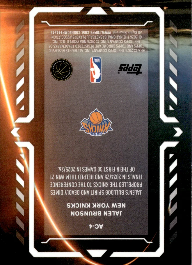 Jalen Brunson card back