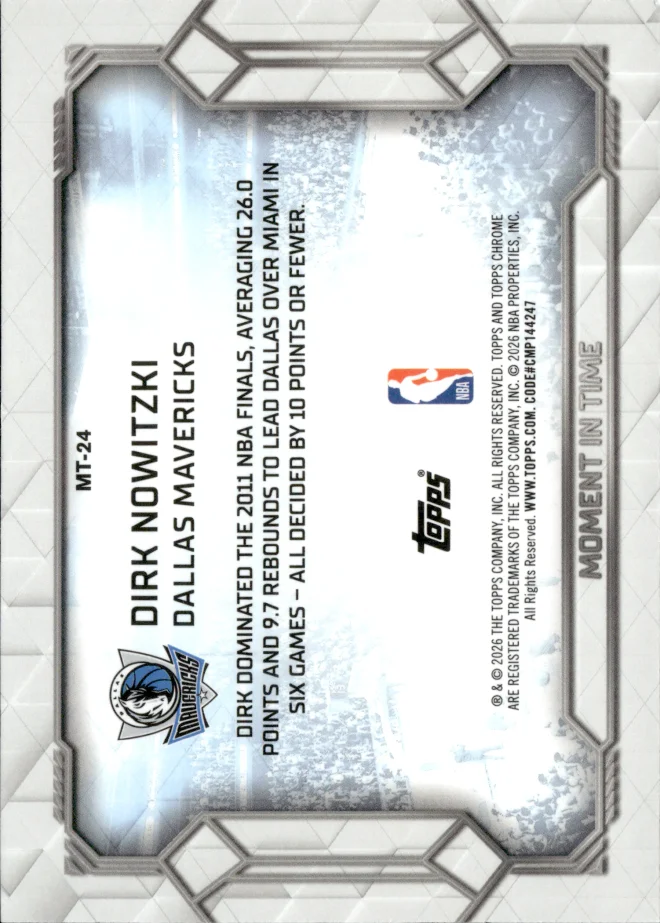 Dirk Nowitzki card back