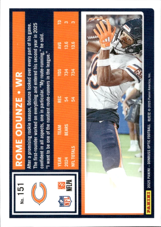 Rome Odunze card back