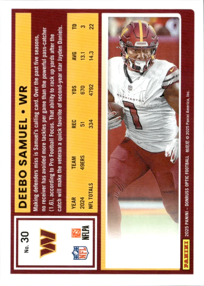 Deebo Samuel card back