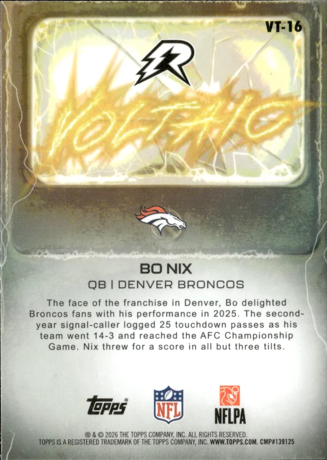 Bo Nix card back