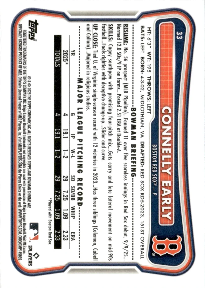 Connelly Early card back