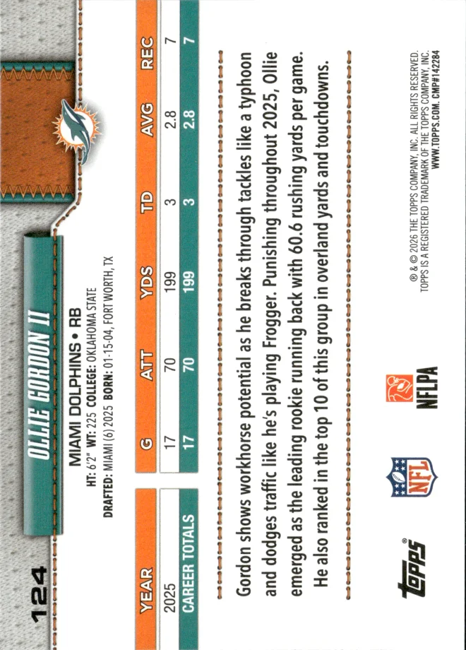 Ollie Gordon II card back