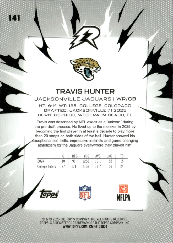 Travis Hunter card back
