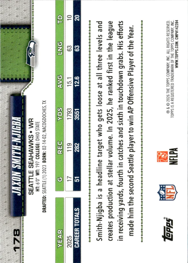 Jaxon Smith-Njigba card back
