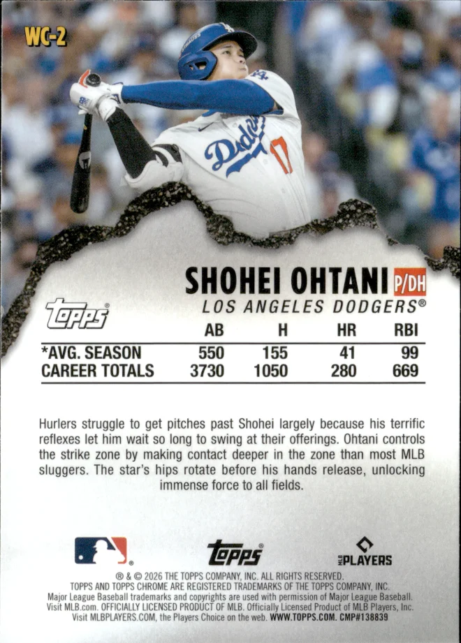 Shohei Ohtani card back