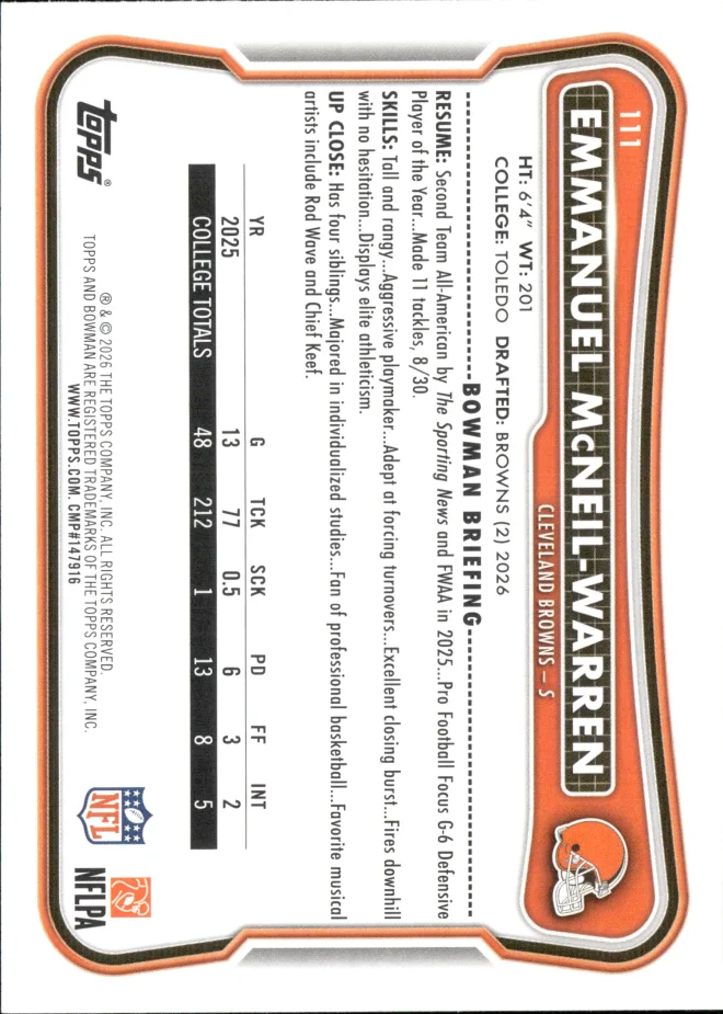 Emmanuel McNeil-Warren card back