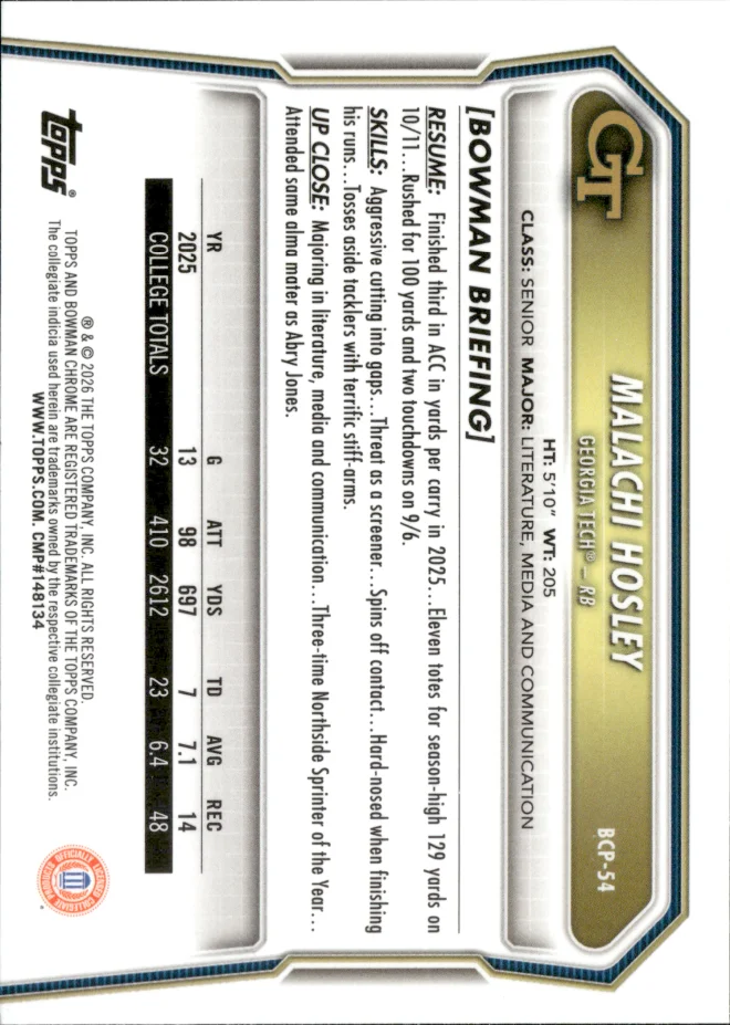 Malachi Hosley card back