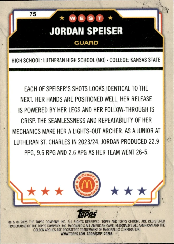 Jordan Speiser card back