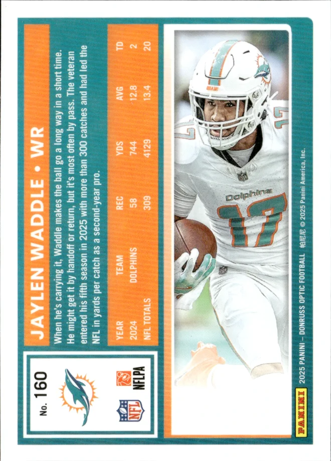 Jaylen Waddle card back