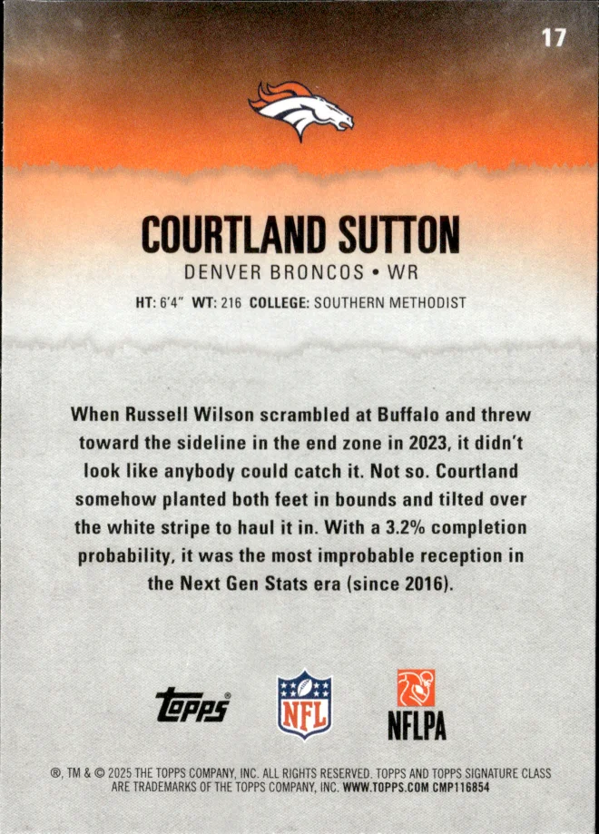 Courtland Sutton card back