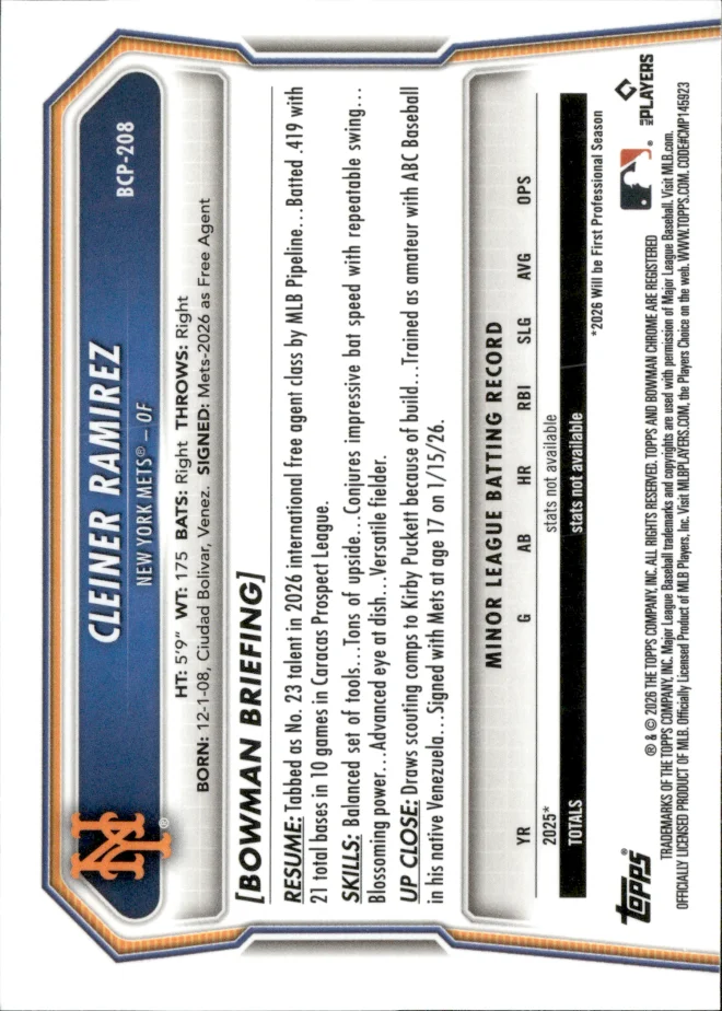 Cleiner Ramirez card back