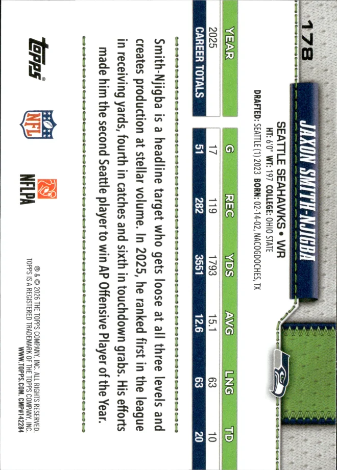Jaxon Smith-Njigba card back