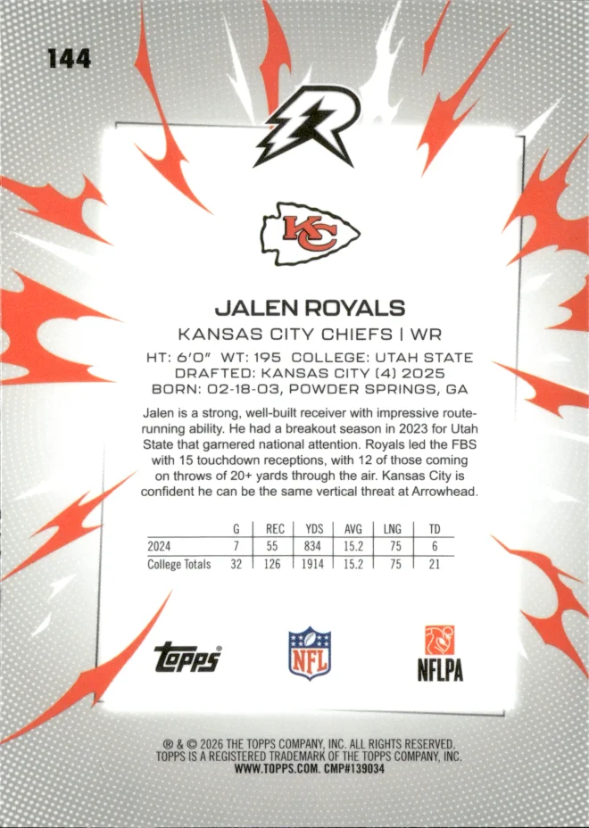 Jalen Royals card back
