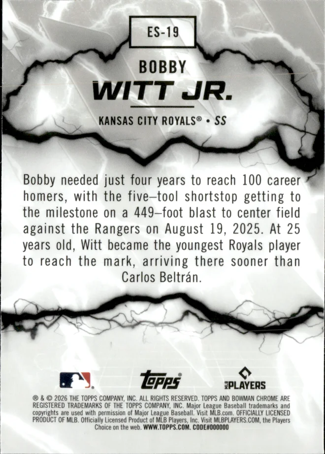 Bobby Witt Jr. card back