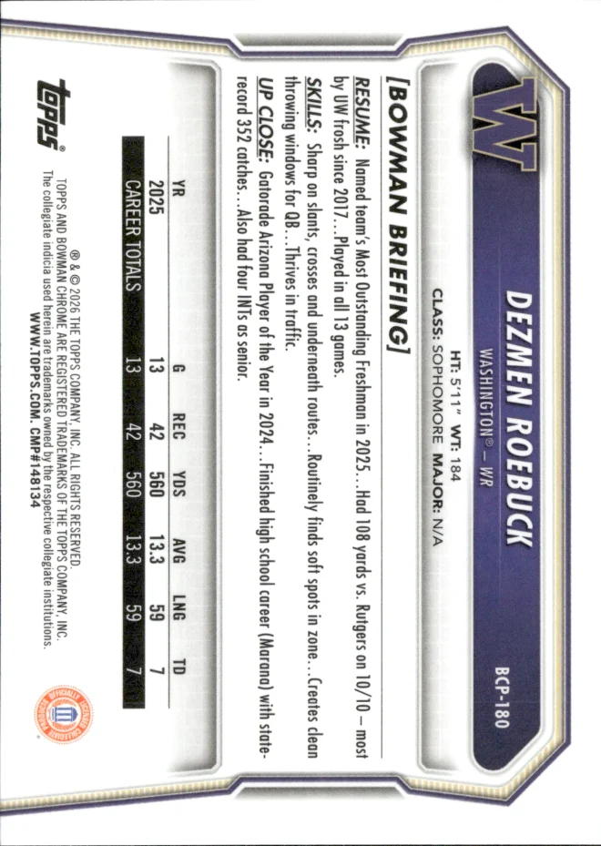 Dezmen Roebuck card back