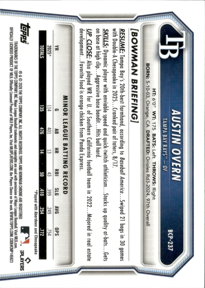 Austin Overn card back