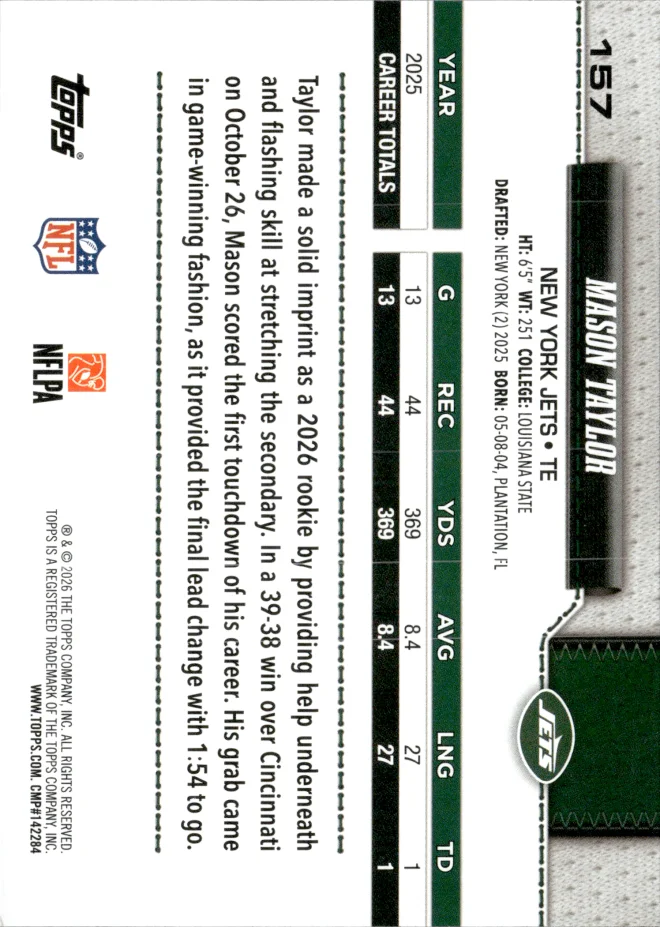 Mason Taylor card back