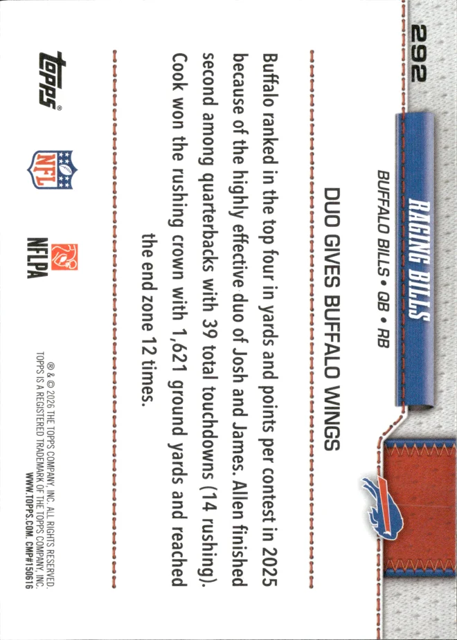 Josh Allen / James Cook card back