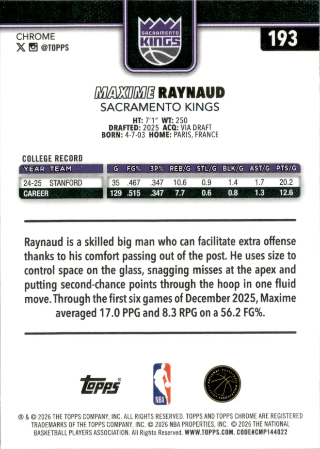 Maxime Raynaud card back