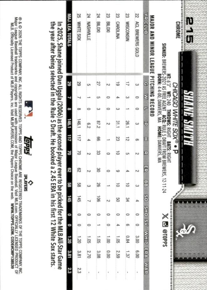 Shane Smith card back