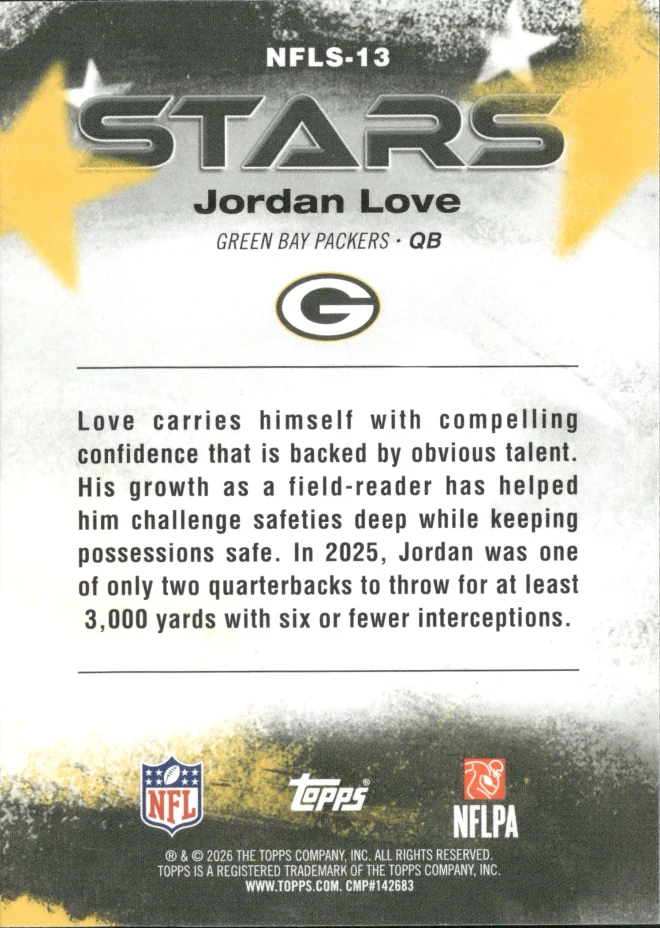 Jordan Love card back