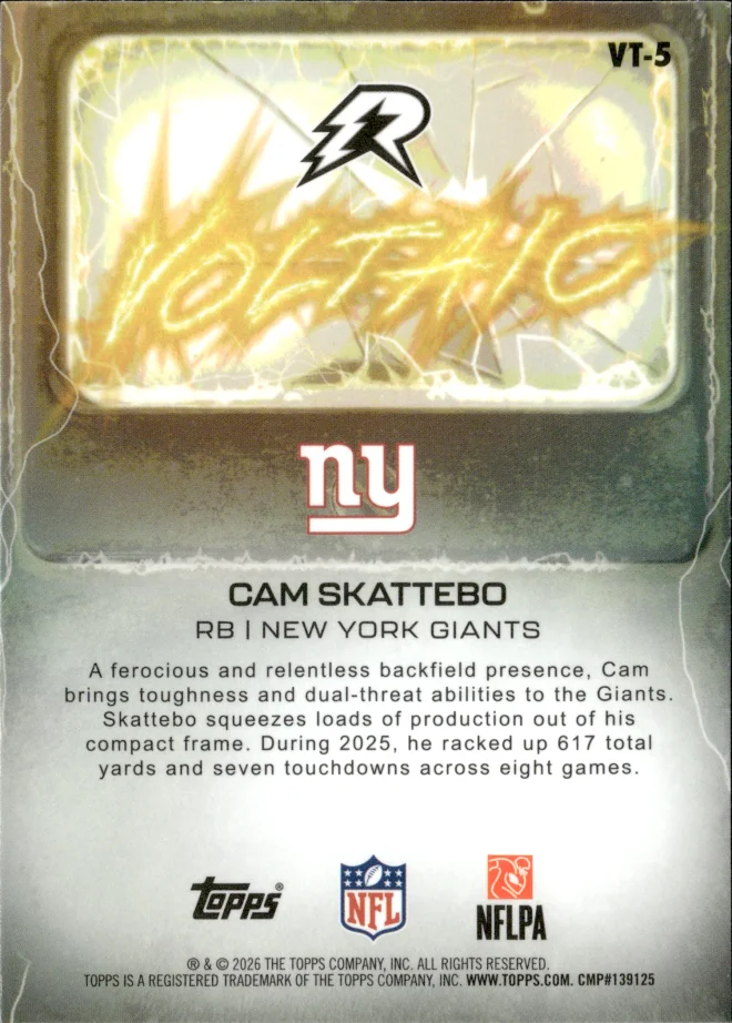 Cam Skattebo card back