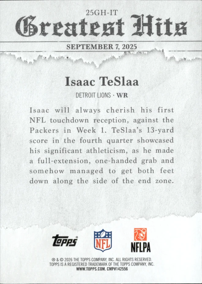 Isaac TeSlaa card back