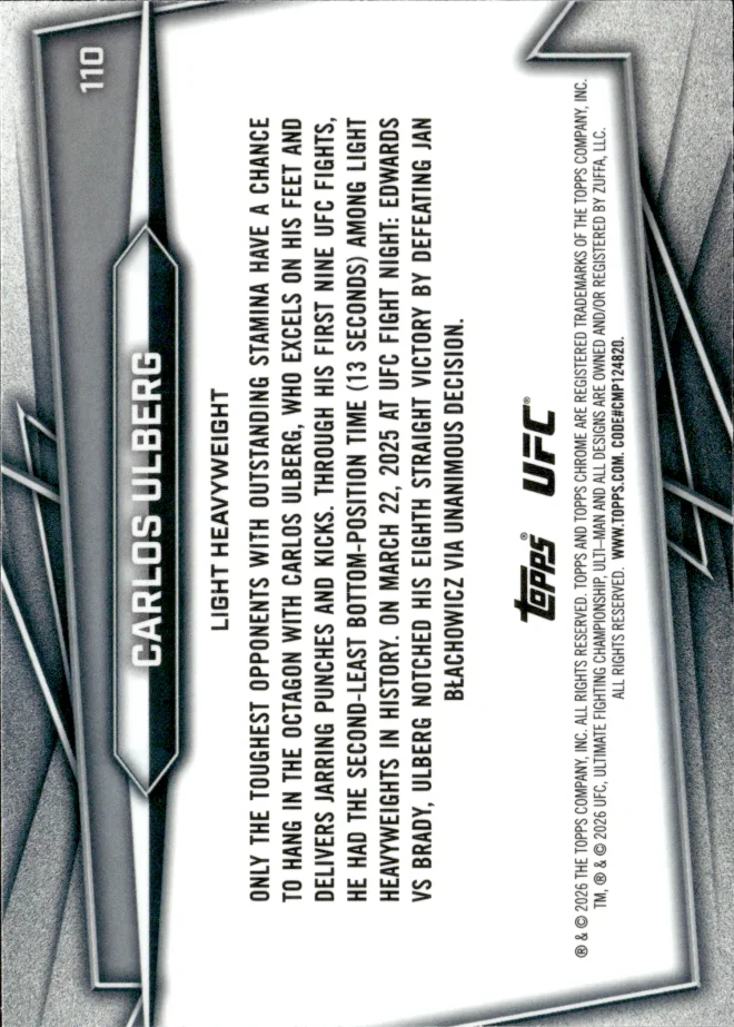 Carlos Ulberg card back