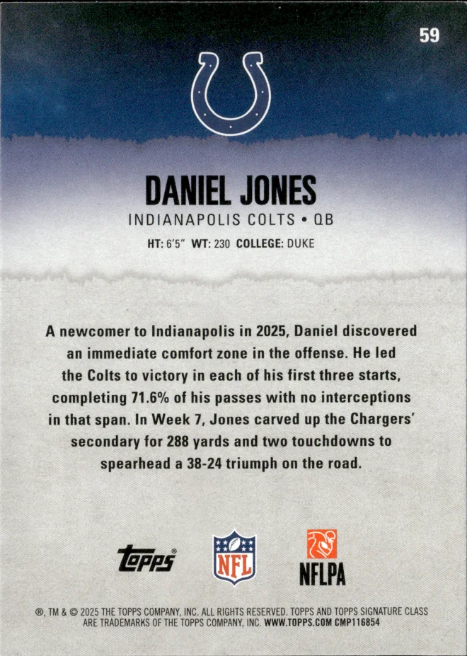 Daniel Jones card back