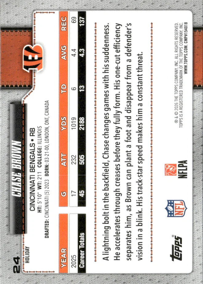 Chase Brown card back